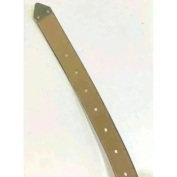 Michael Kore Mk Logo Tan And Cream Color Buckle Belt Small - Picture 7 of 11